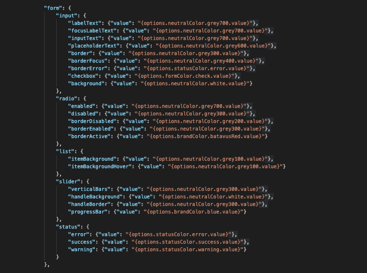 Generated stylesheet from design tokens