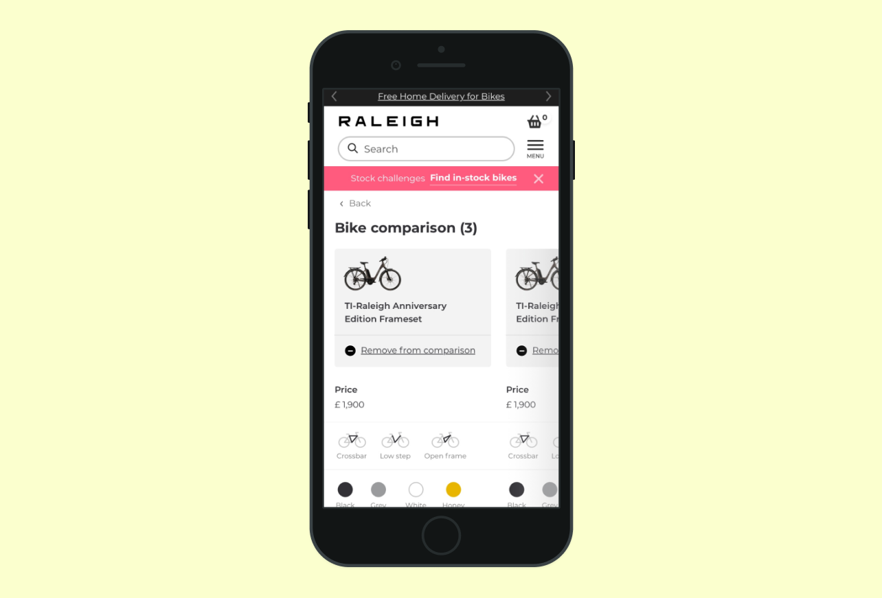 Bike comparison tool project preview