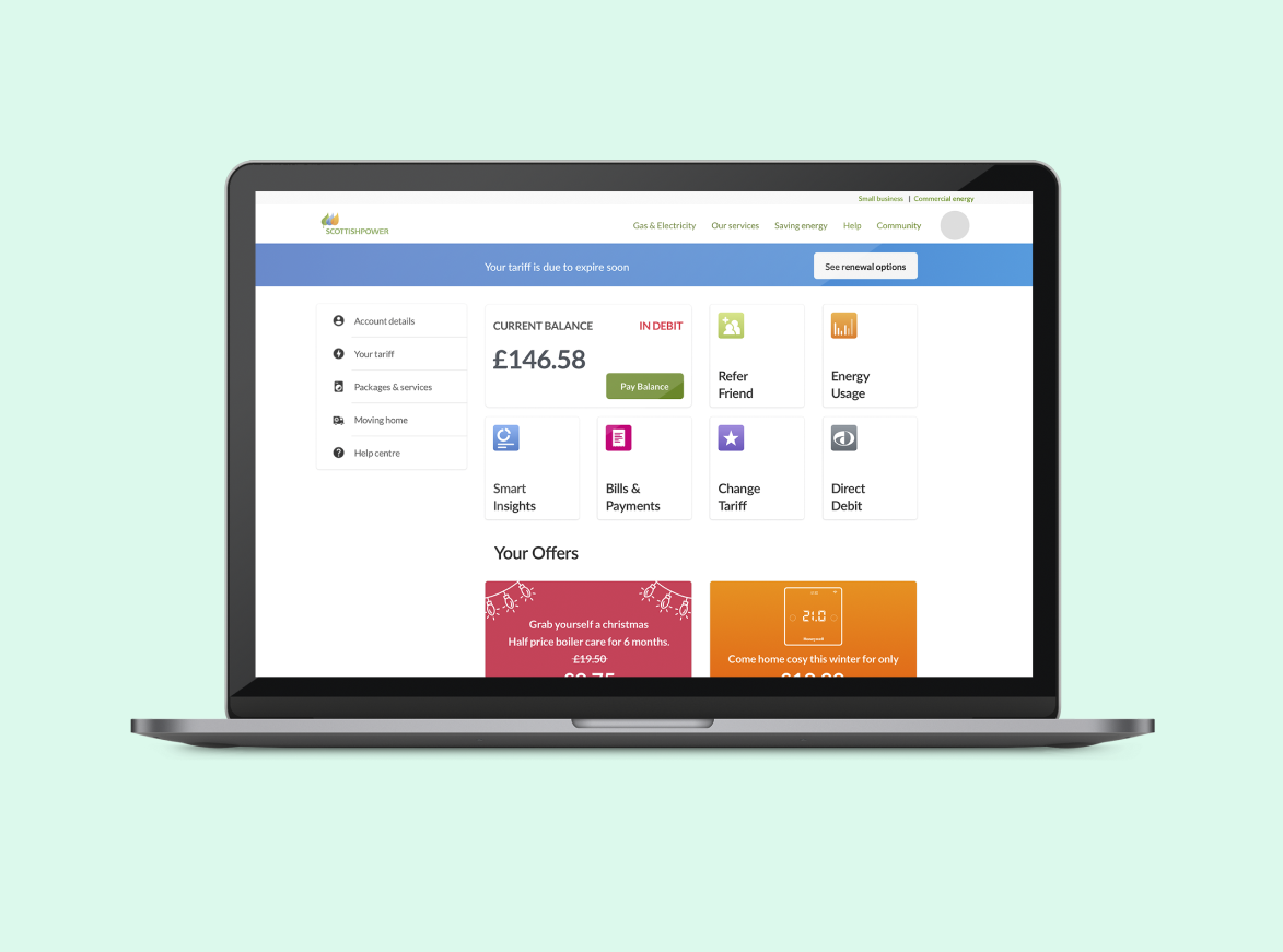 Scottish Power my account redesign
